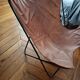 BKF Armchair Sudestada Brown Vintage Leather No. 03 with black epoxy lacquered frame