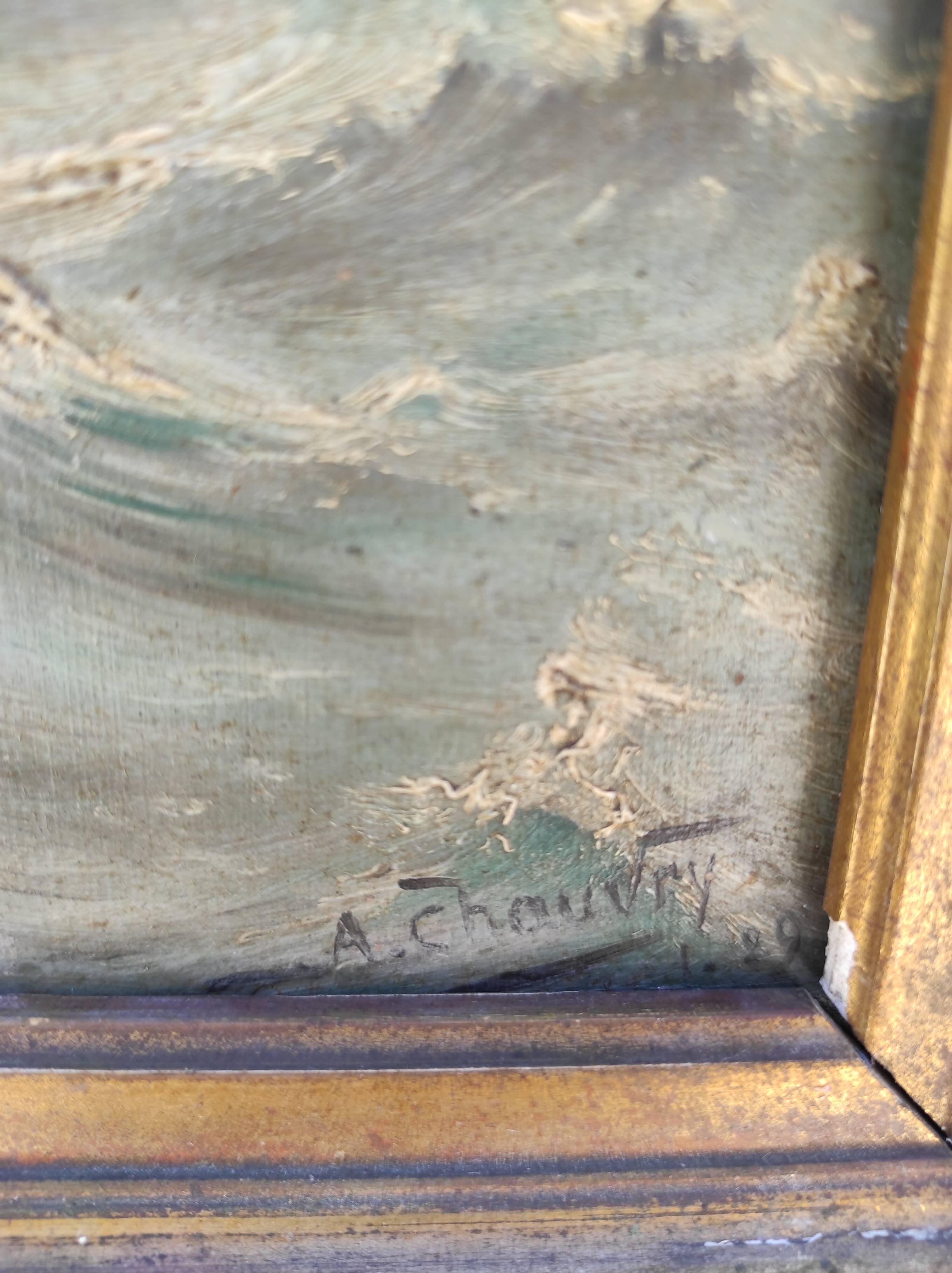 French oil painting, signed Chauvry, 1929