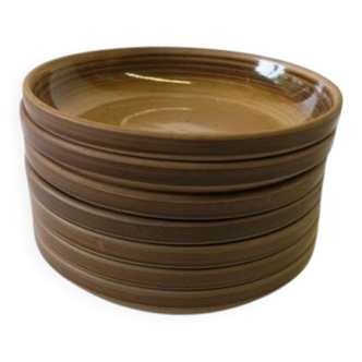7 stoneware soup plates from the french manufacturer gien in very good condition