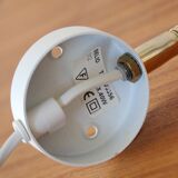 Pair of Scandinavian wall lights, white and gold metal