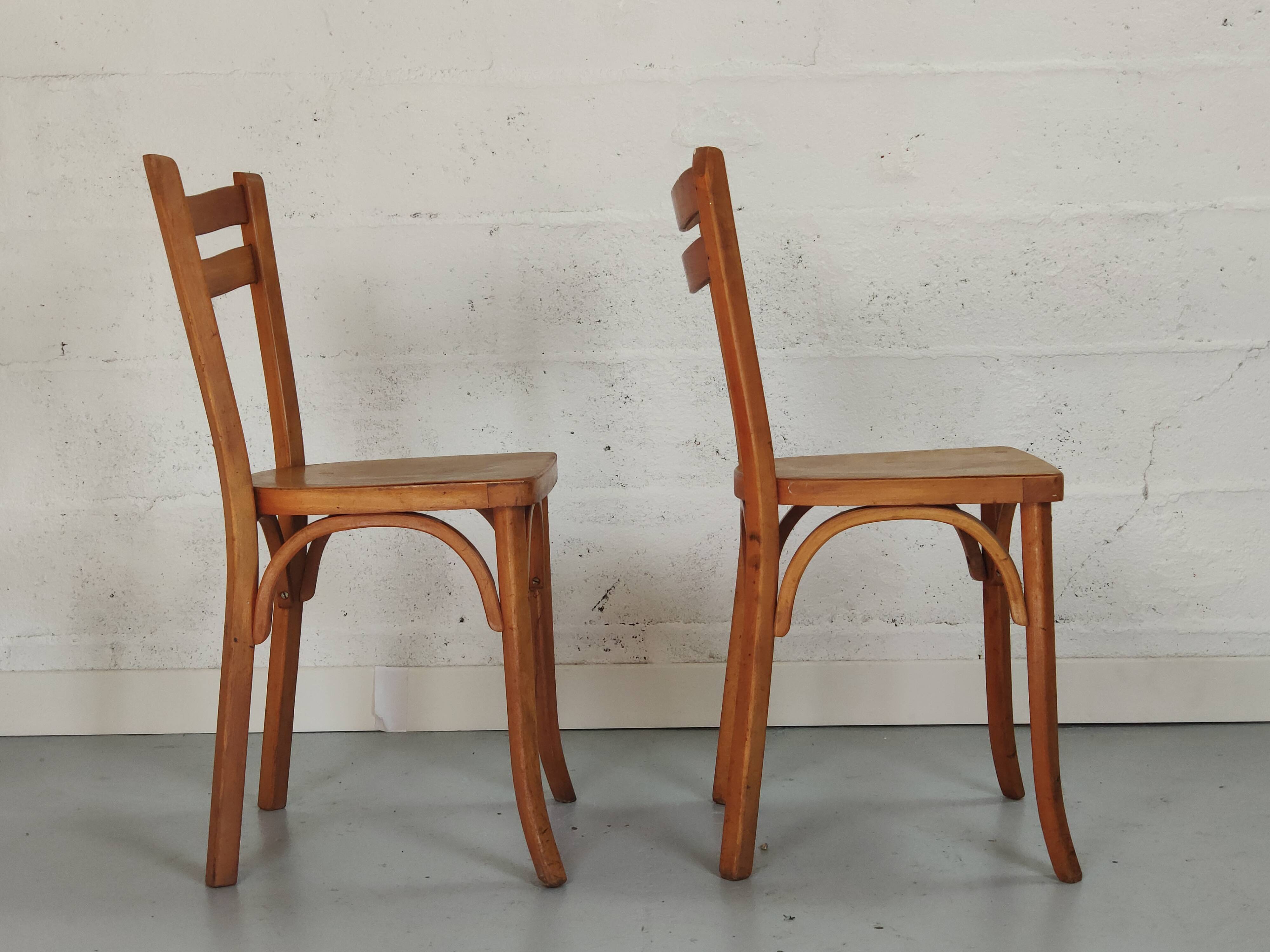 Pair of vintage Baumann bistro chairs