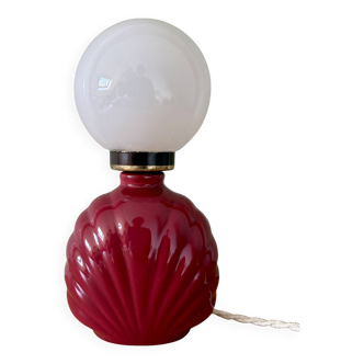 Vintage ceramic and opaline lamp