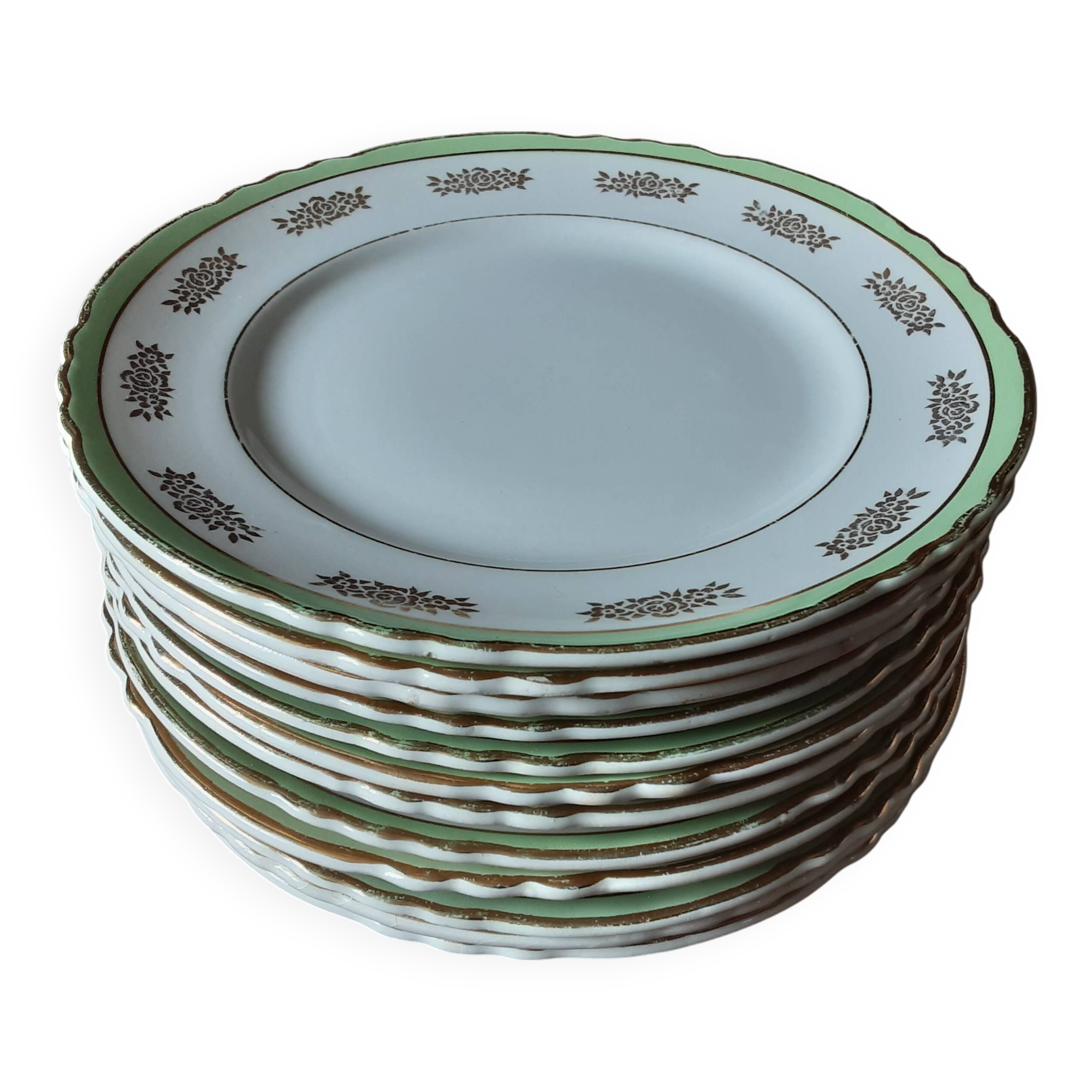 Set of 12 dessert plates from Faïencerie d Orchies