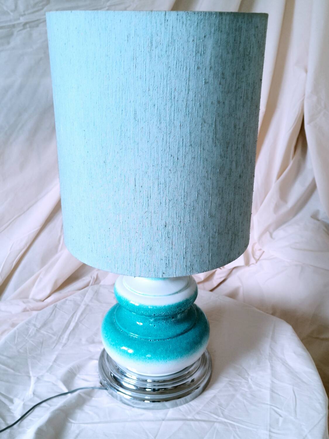 Ceramic and chrome lamp, 1970s