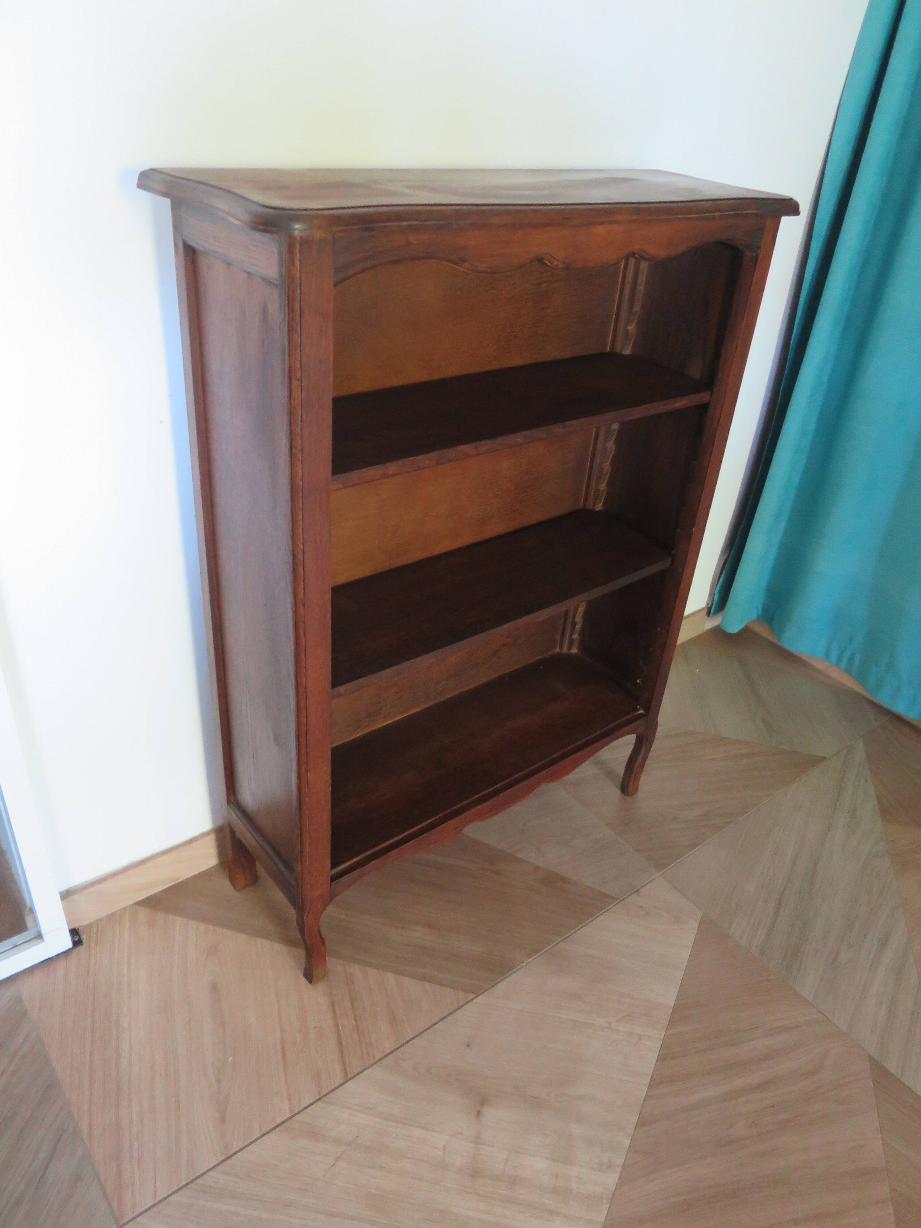 Bibus 3 niveaux-Chêne-Tablettes ajustables-Style Louis XV