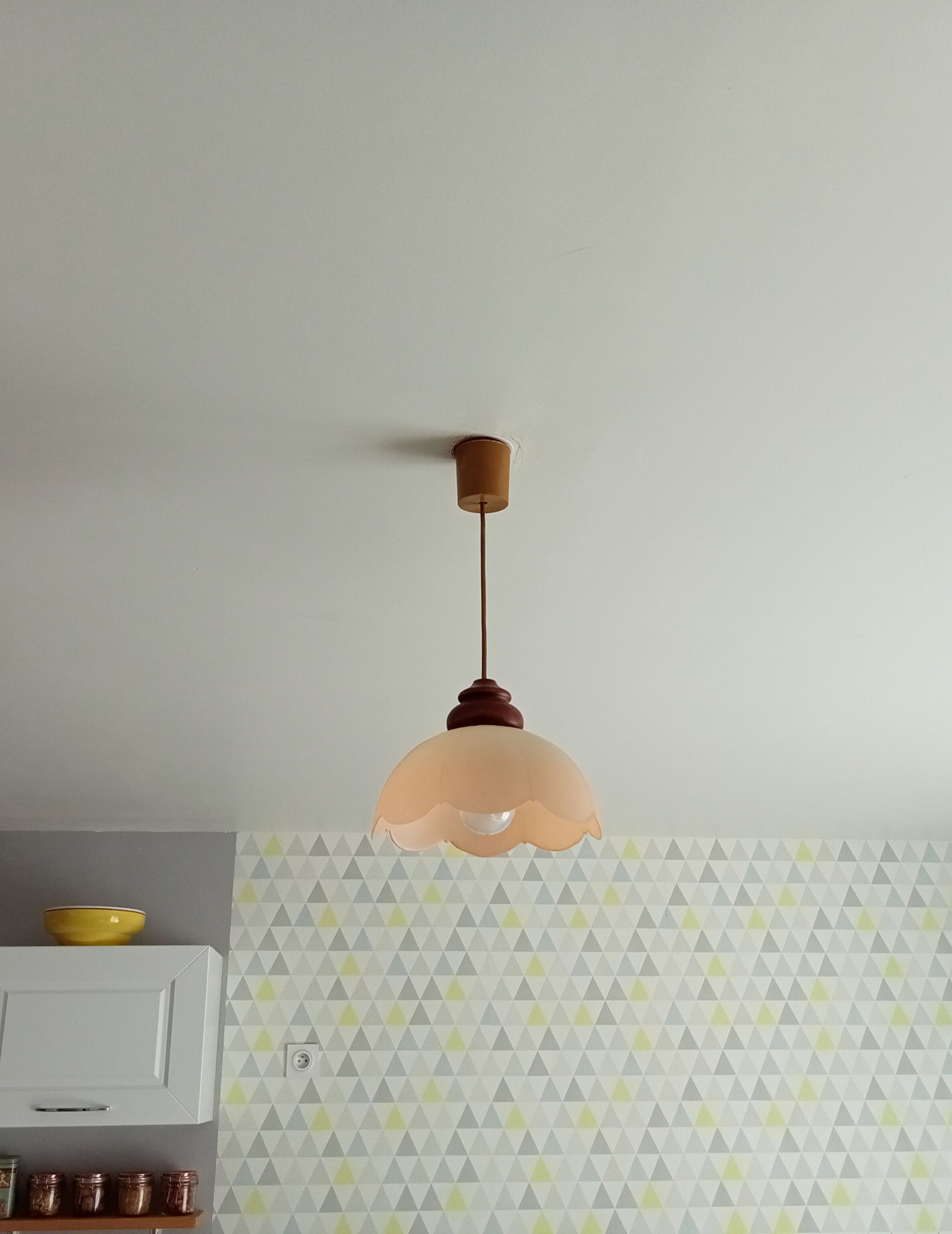 Vintage opaline pendant lamp