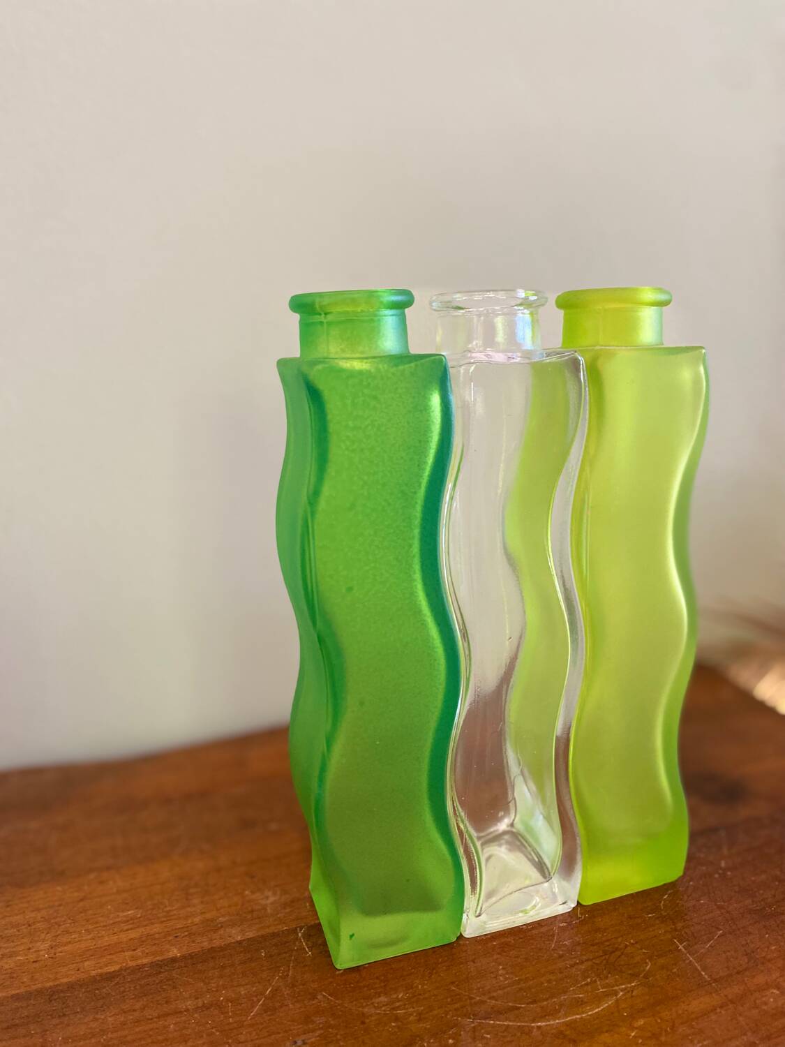 Trio de soliflores vague vert