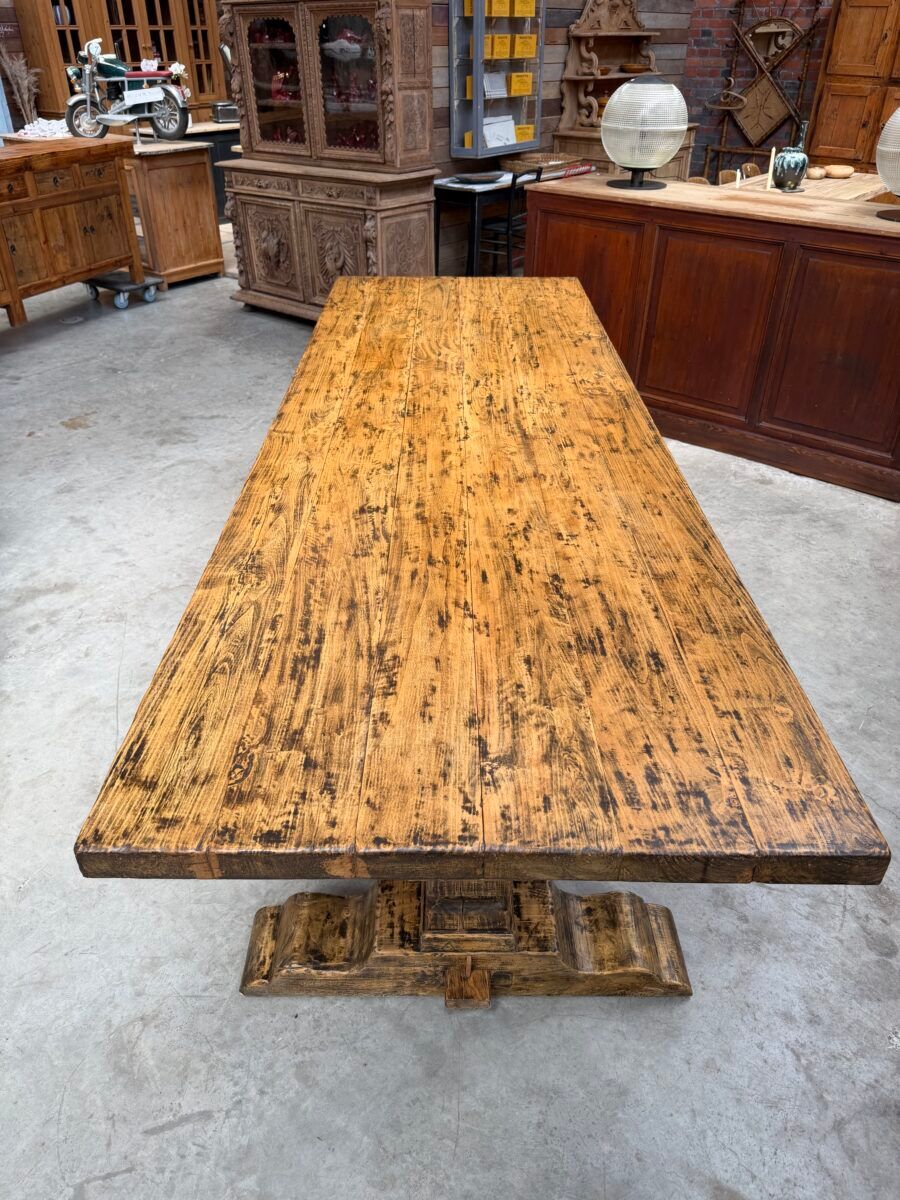 Large monastery-style table in aged fir.