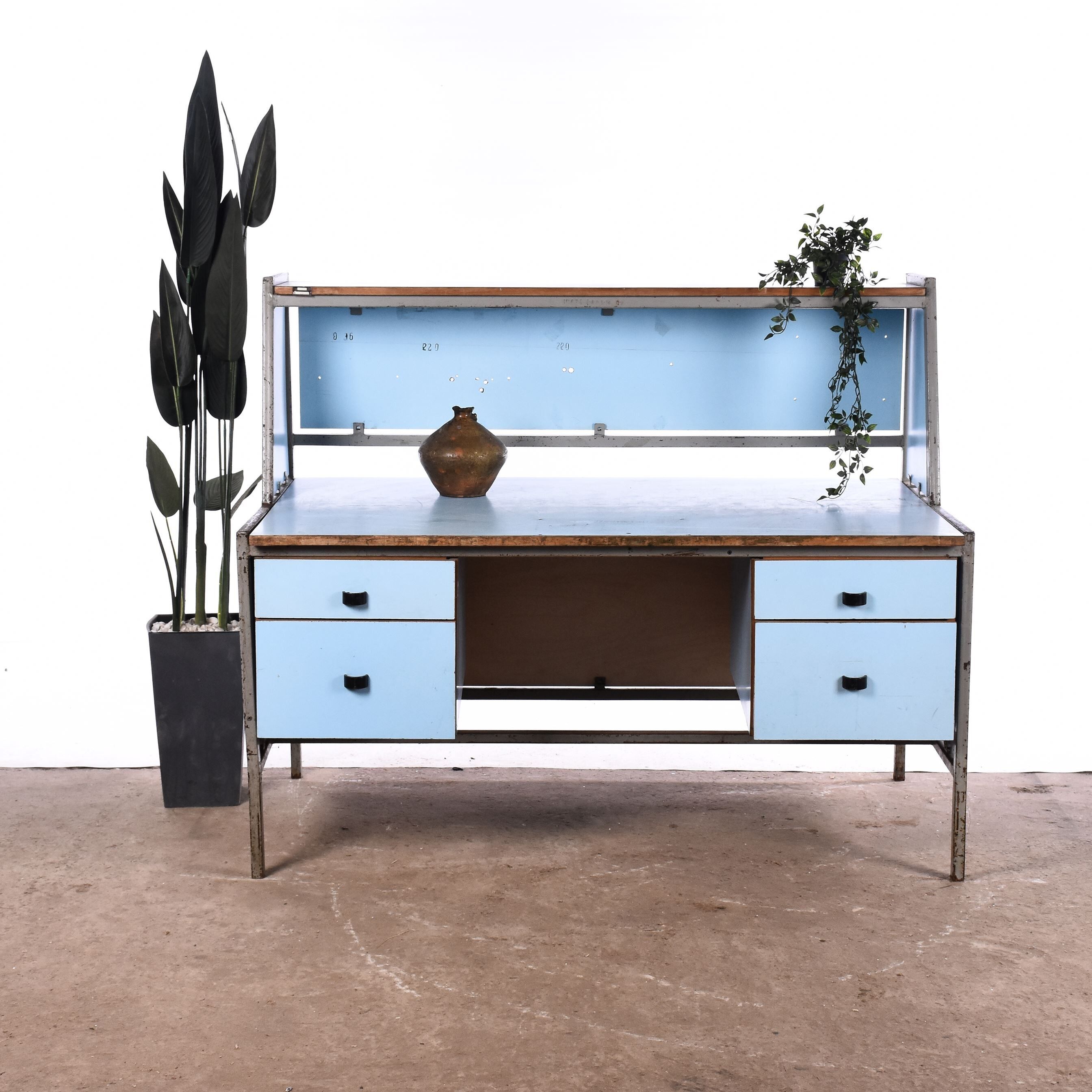 Vintage metal workbench