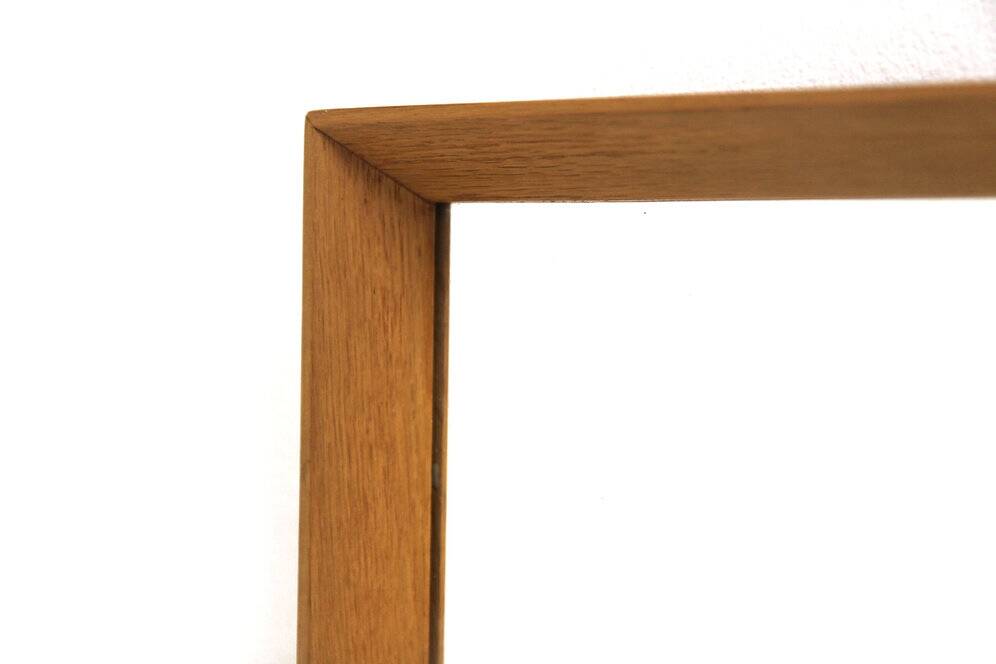 Miroir scandinave en chêne, Suède 1960, 122 x 38cm