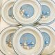 X6 hollow plates with blue pattern san marciano ceramiche- retro-kitchen- vintage