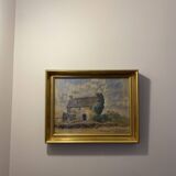 Old painting, landscape of Brittany, signed and dated 1931
