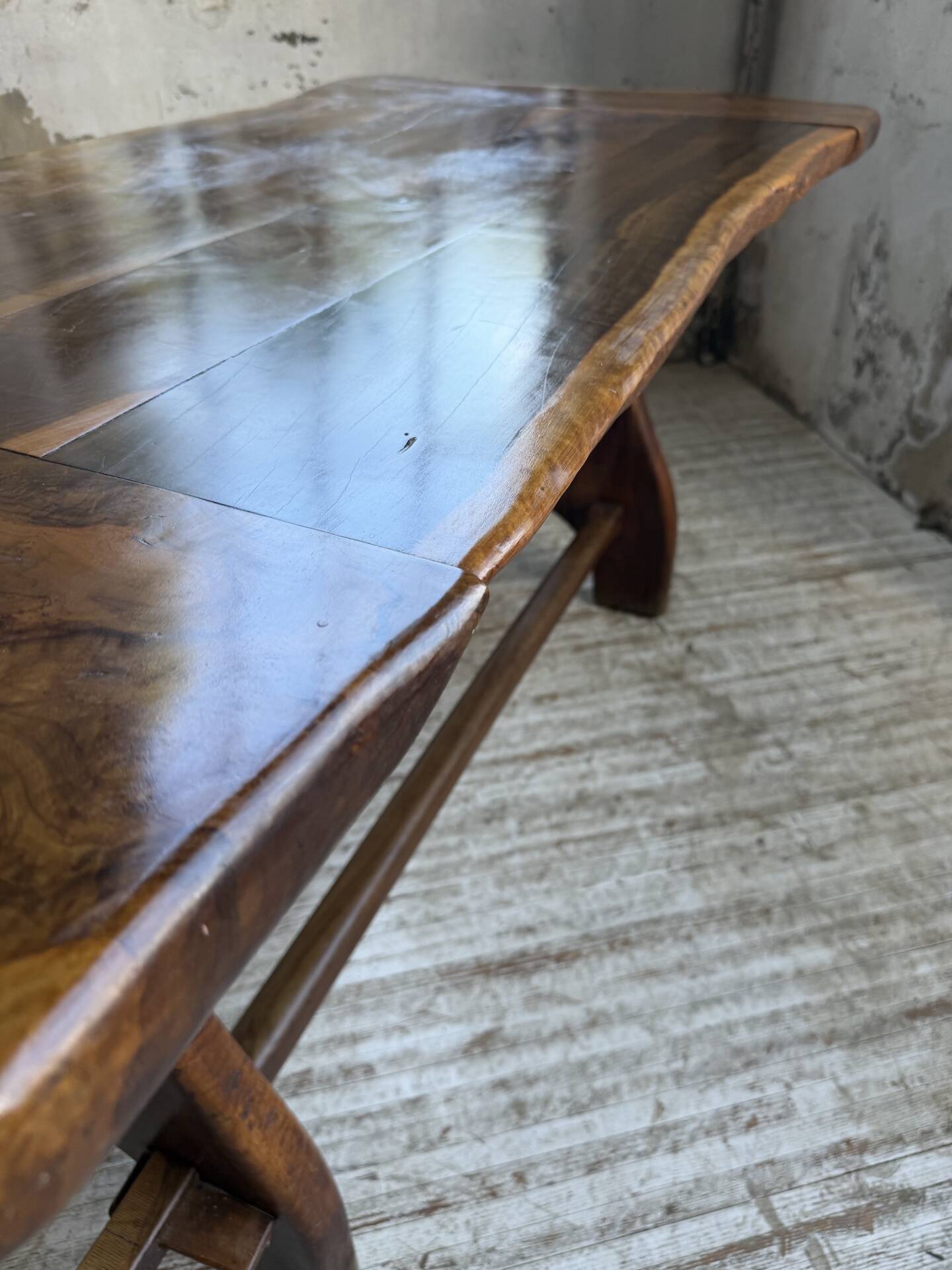 Dining table in solid olive wood Maison Skela 1960