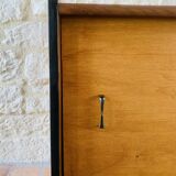 Small vintage row with sliding doors, metal legs Circa 50's