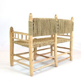Moroccan bench in wood and rope