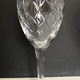 Set of six cut Lorraine crystal water glasses
