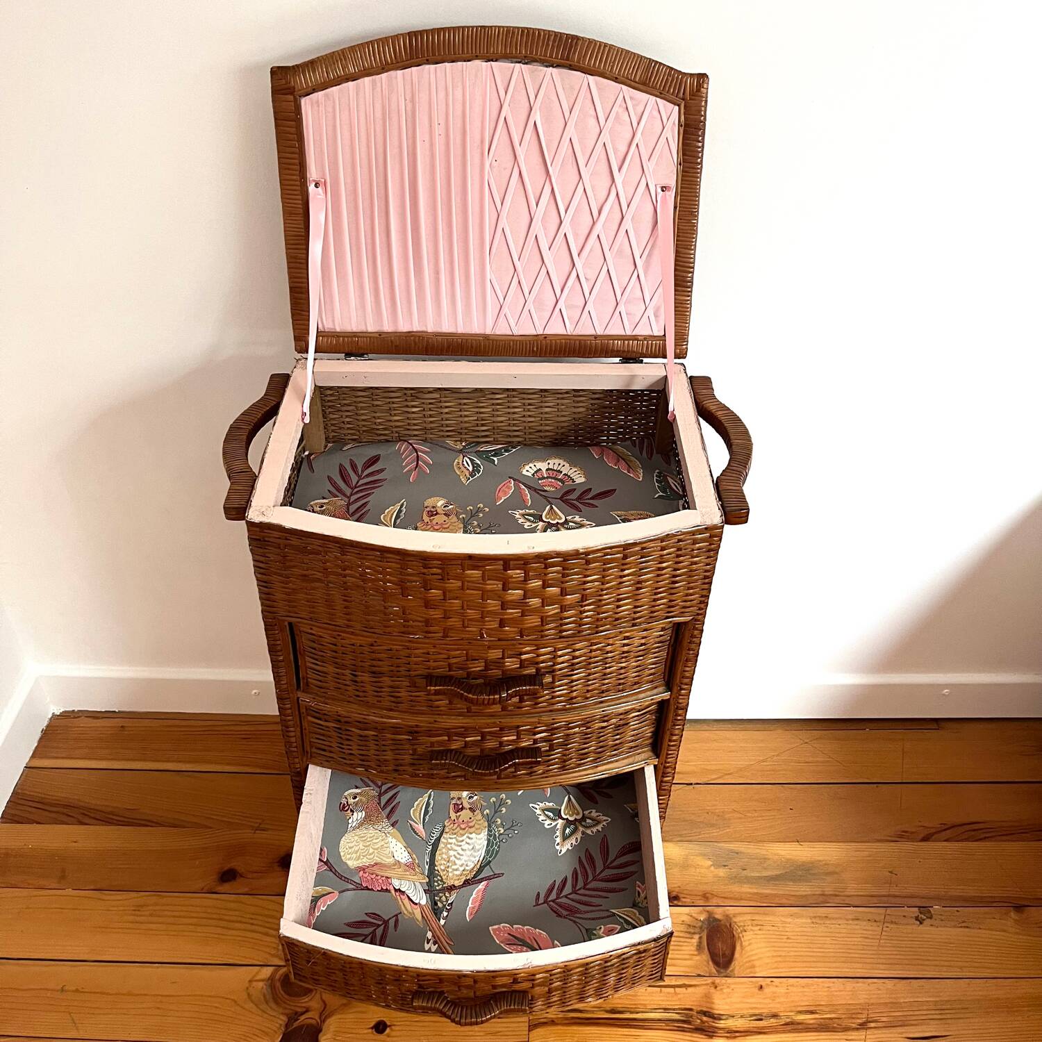 Rattan storage unit, 1950s
