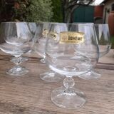 10 glasses of bohemian crystal cognac