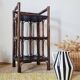 Small antique library in varnished dark oak rattan.