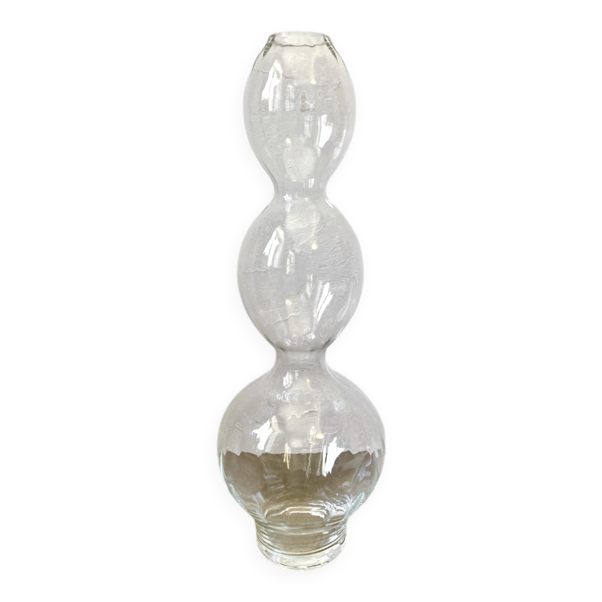 Large vase with 3 wavy glass balls