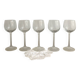 5 wine glasses with frosted glass stem