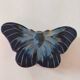 Vintage blue enameled ceramic butterfly box signed alpho