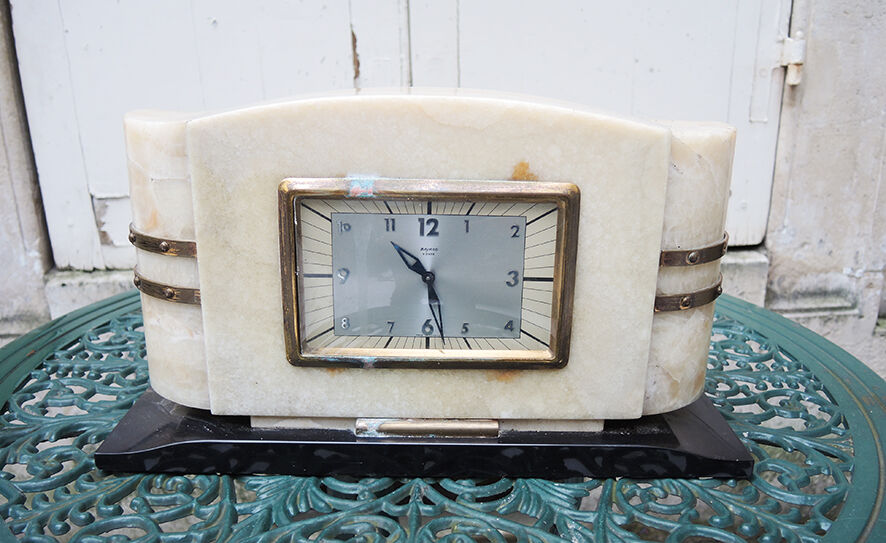 Clock art deco marble bayard