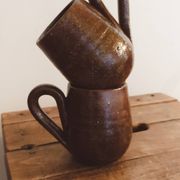 Pair of large mugs in pyrite stoneware