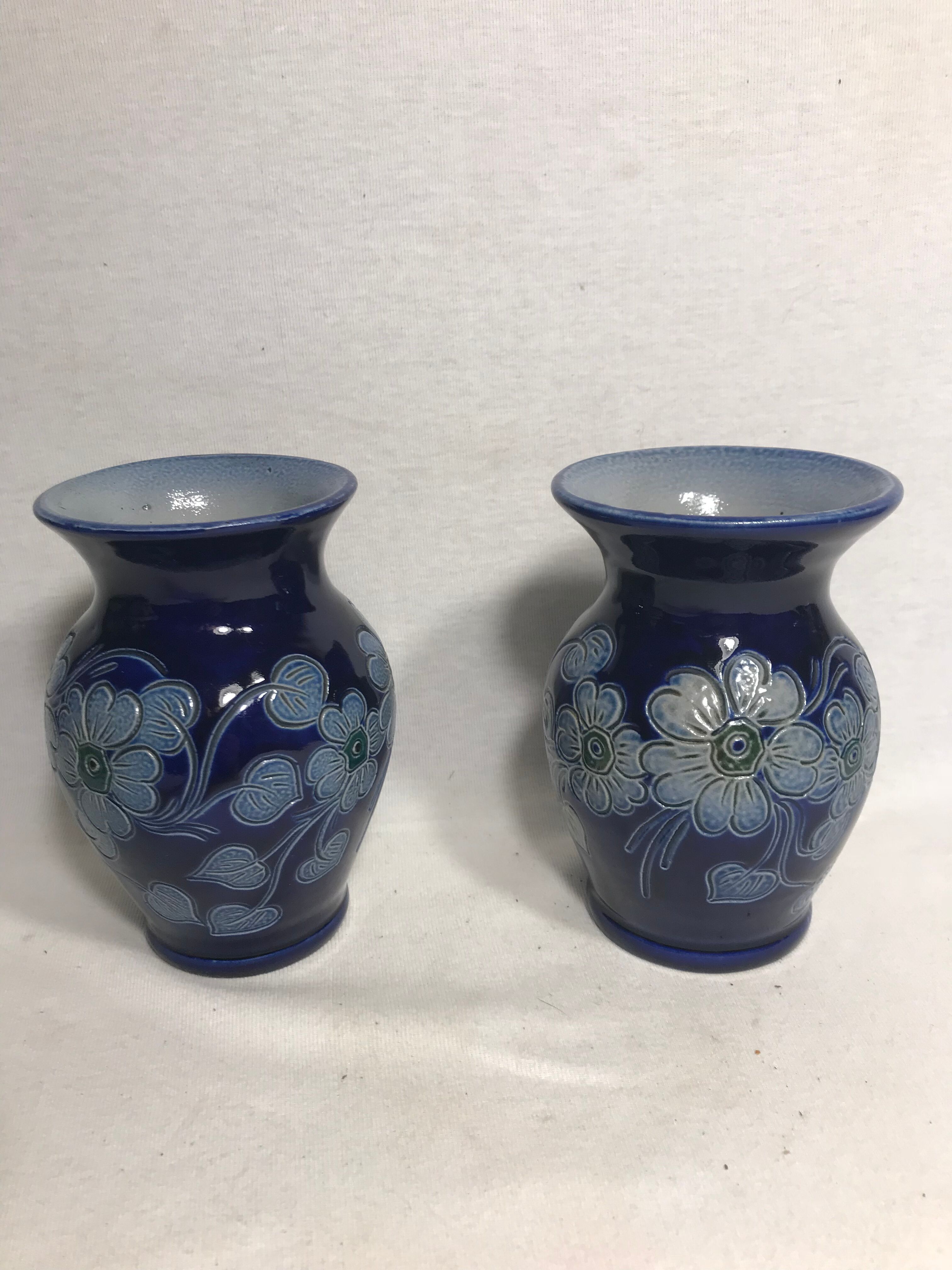 Pair old Alsace stoneware Vases