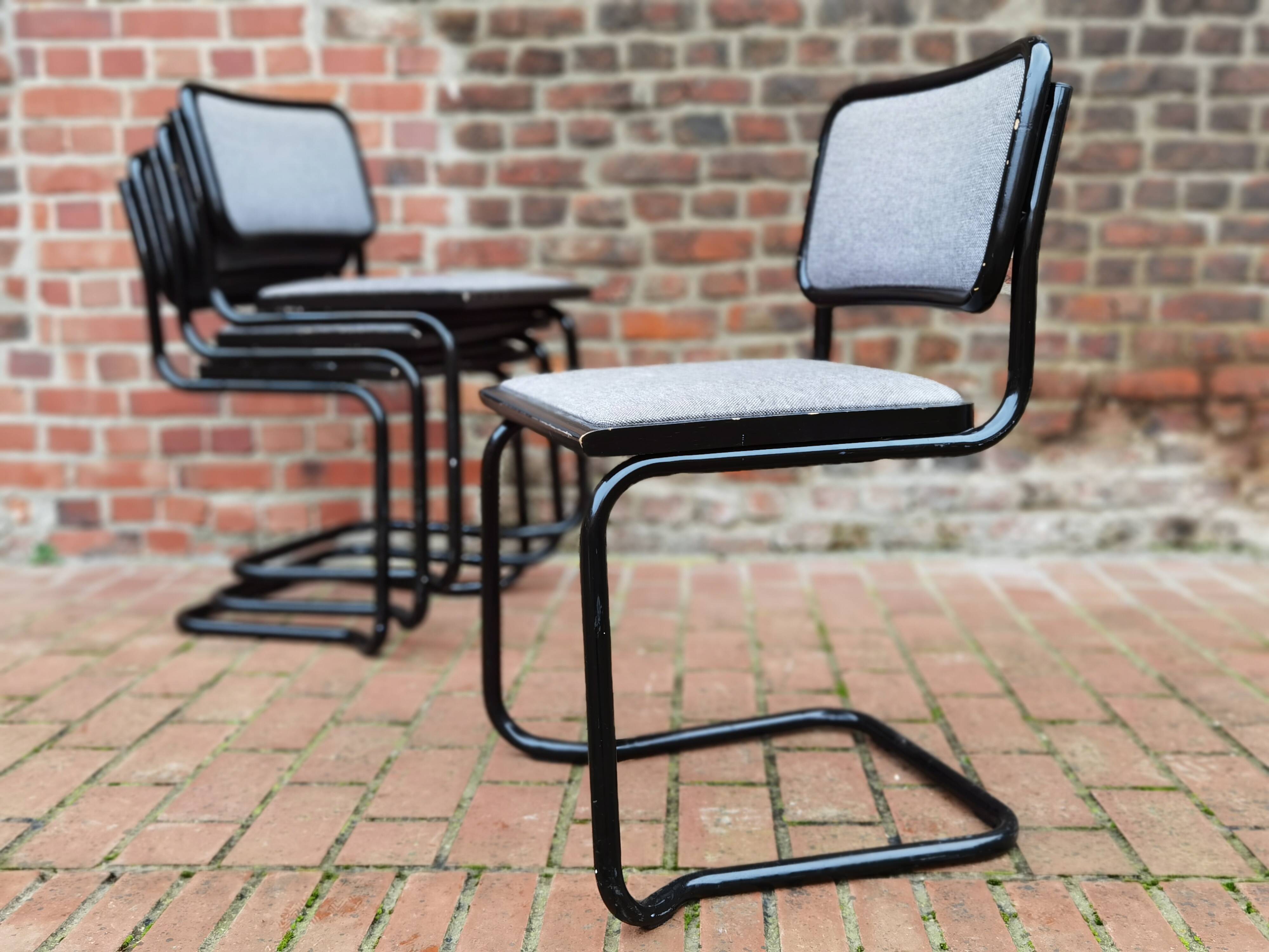 Lot of 4 chairs Marcel Breuer Cesca B32