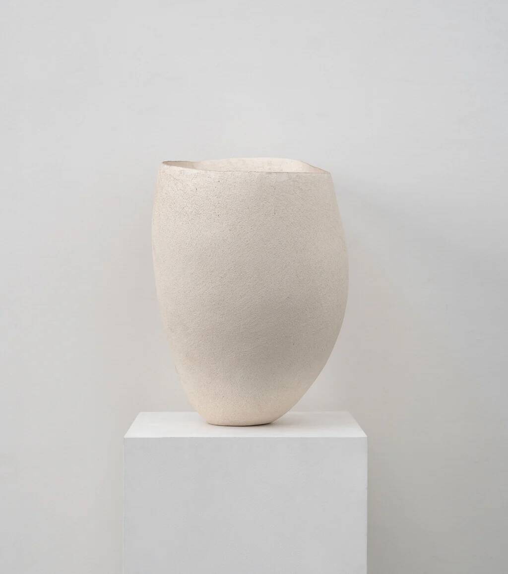 Large hand built stoneware vessel by Betty Blandino (1927-2011)