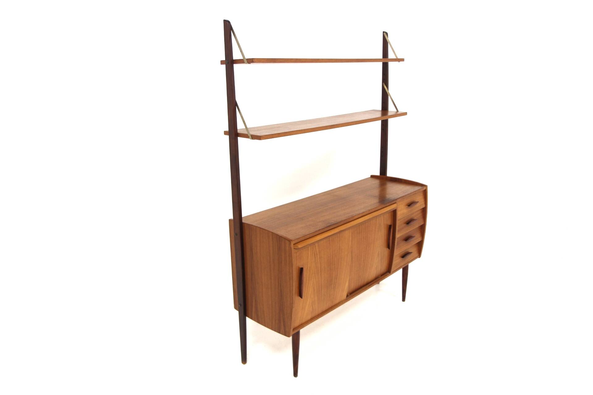 Scandinavian teak bookcase chest of drawers, Sweden, 1960