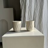 Pair of mugs in English porcelain H10