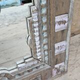 Old Art Deco mirror in Burmese teak