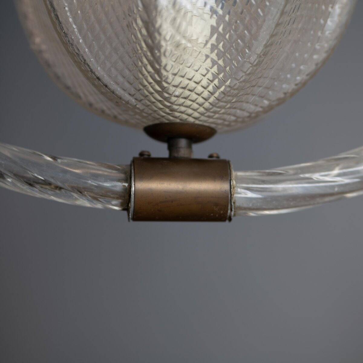 Vintage pendant lamp in Murano glass by Barovier & Toso, 1940s.