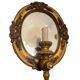Italian gold gilded wooden mirror sconce, 1950s