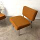 Paire de chauffeuses vintage orange 1970