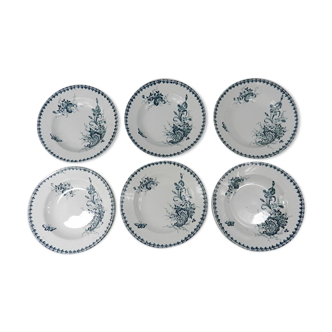 6 assiettes creuses St Amandinoise Louis XV