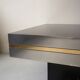 Coffee table design smoked mirror and steel sheet, belgium 1970