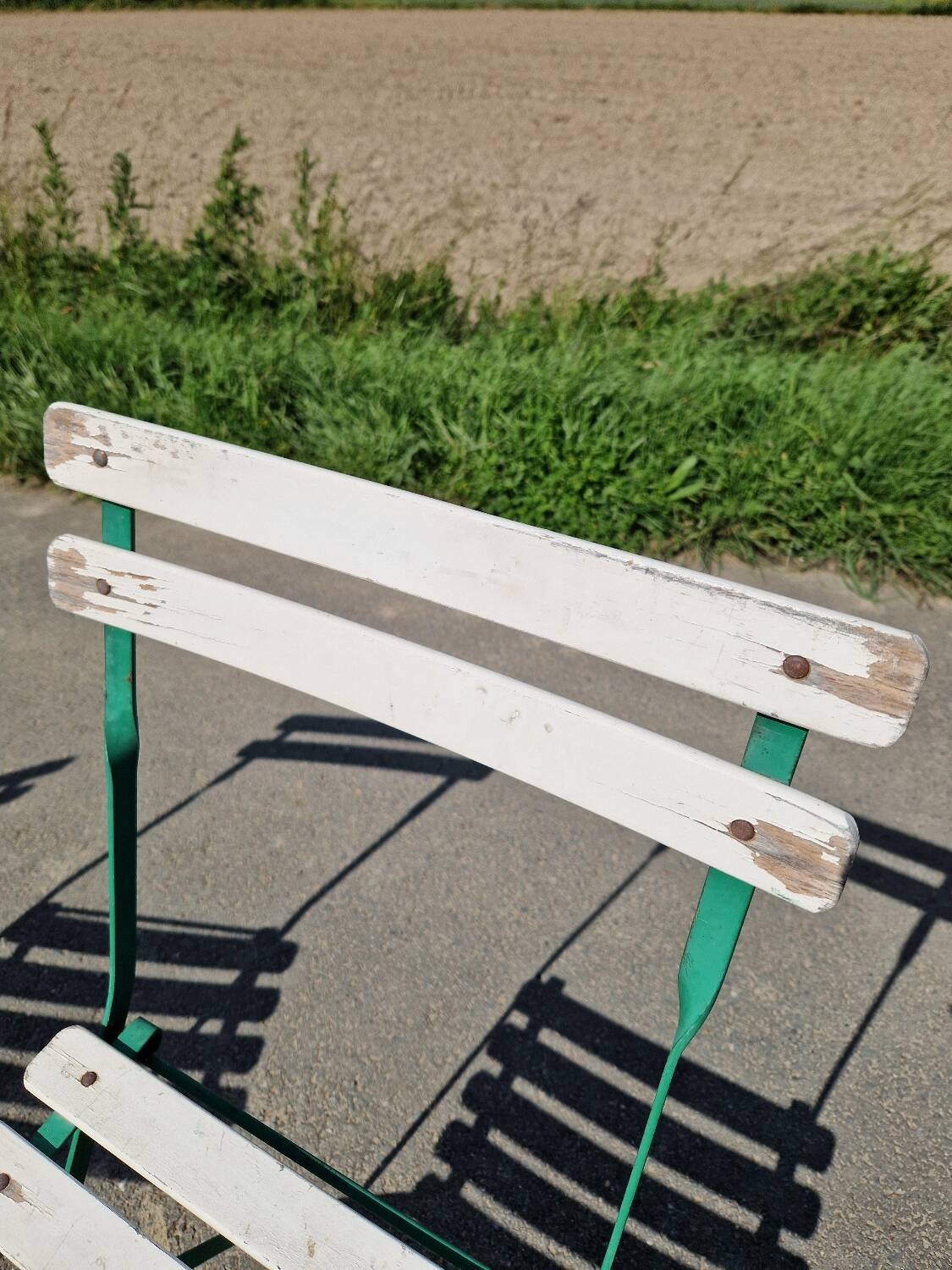 Set of 4 folding wrought iron bistro chairs