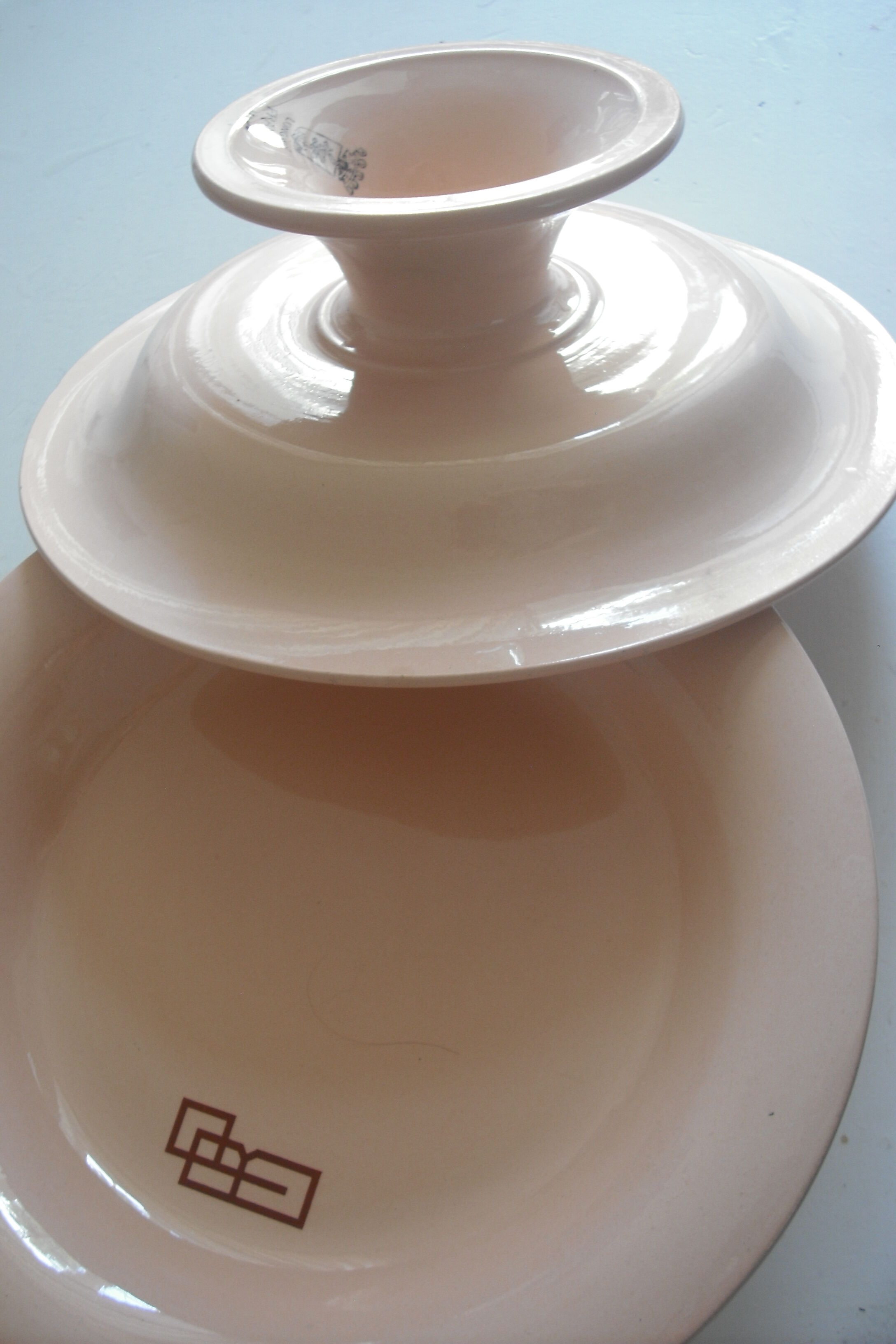 3 cake dishes on feet 7.5 top / 22 larg