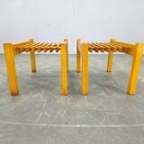 Set of Three Mid-Century Wooden Plant Stands, Czechoslovakia 1970s