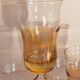 Four iridescent honey blown glass glasses