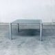 Mid-Century Smoked Glass & Chromed Steel Square Dining Table attributed to Sergio Mazza for Cinova, Italy, 1970s