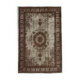 Hand-knotted bohemian turkish 1980s 212 cm x 327 cm brown rug