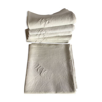 6 damask RV towels 79X66cm