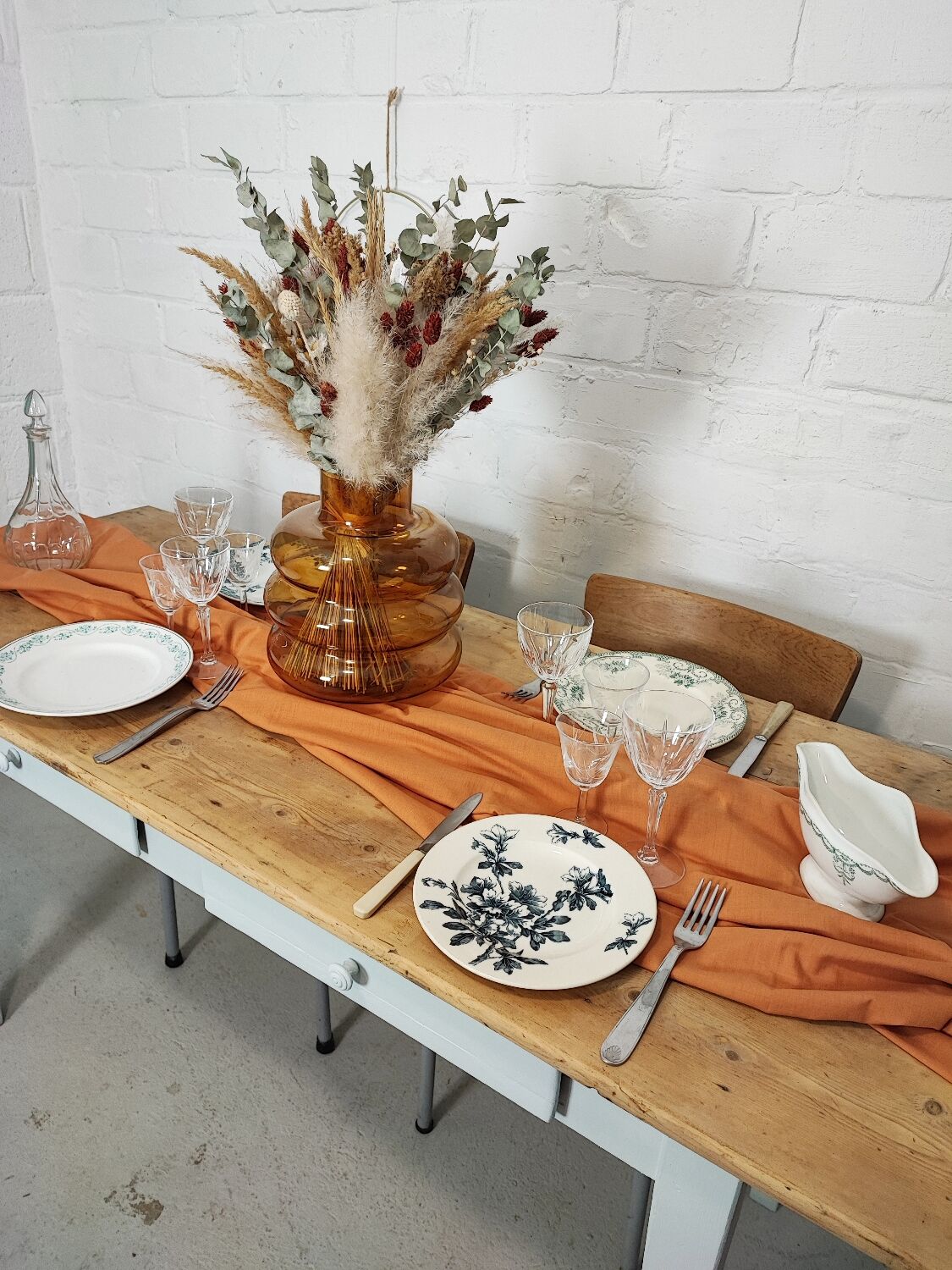 Table de ferme 2 tiroirs