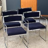 Set of 4 chairs and 2 armchairs model SQ by Willy Rizzo 1970