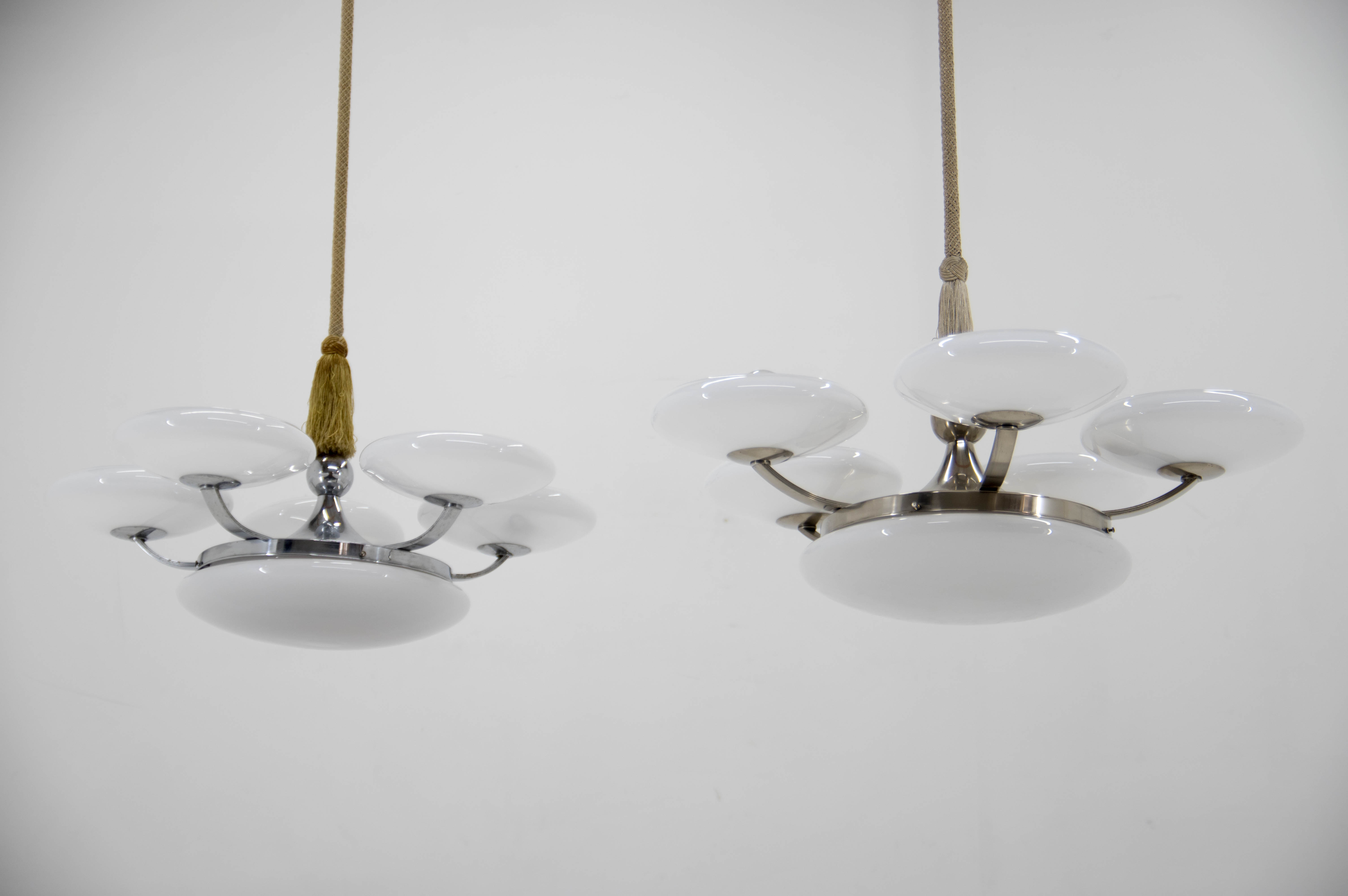 Set of Two Art Nouveau / Art Deco Chandeliers, 1920s