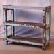 Old Burmese teak shelf blue-gray patina